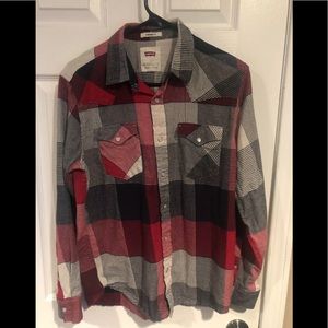 Levi’s Men’s Plaid Flannel Button Snap Shirt Sz Small